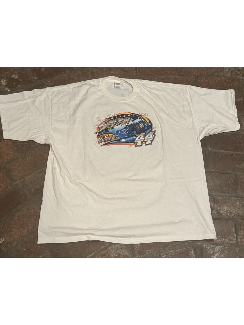 Vintage Clint Smith 44 Cat Daddy Dirt Late Model Racing T Shirt White 4XL